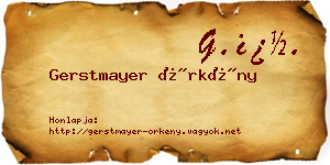 Gerstmayer Örkény névjegykártya