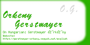 orkeny gerstmayer business card